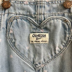Oshkosh B’gosh size 4t girl Denim Heart overalls